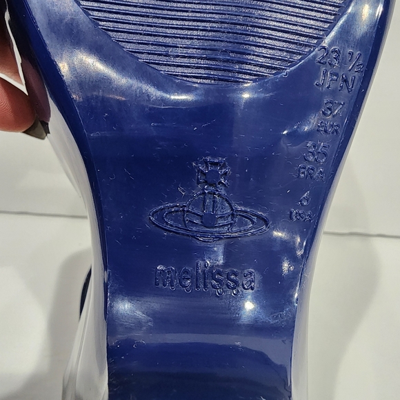 Vivienne Westwood Anglomania + Melissa Blue Jelly T Strap Heels 6 - Picture 9 of 12